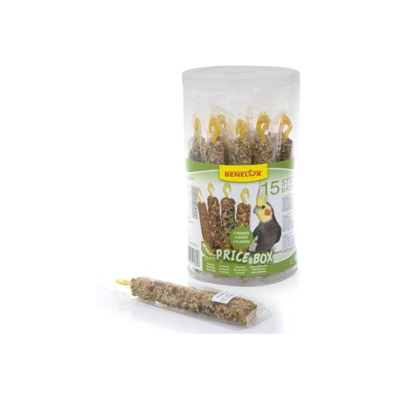 Coffret Promo de 15 bâtonnets de graines pour grandes perruches - Benelux Coffret Promo de 15 bâtonnets de graines pour grandes perruches - Benelux