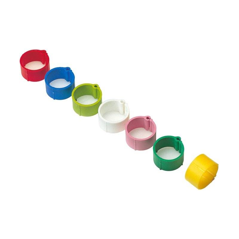 100 Bagues en plastique clic pour poules Taille : 16mm - Couleur : Unique