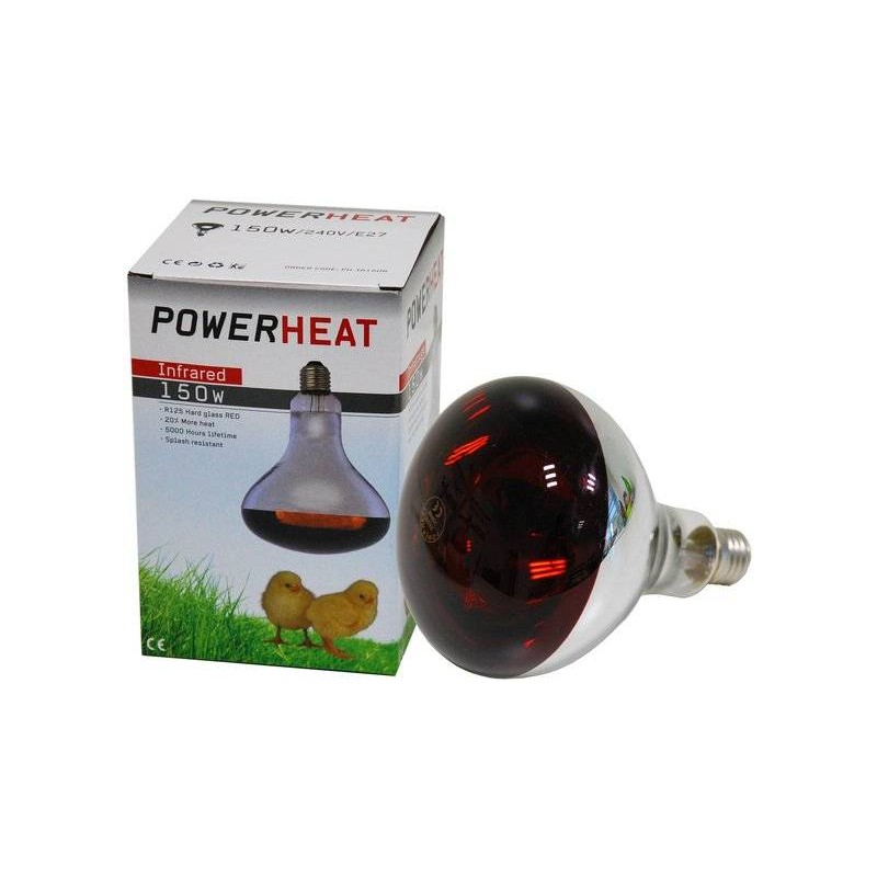 Ampoule infrarouge R125 150W Rouge - Powerheat Ampoule infrarouge R125 150W Rouge - Powerheat