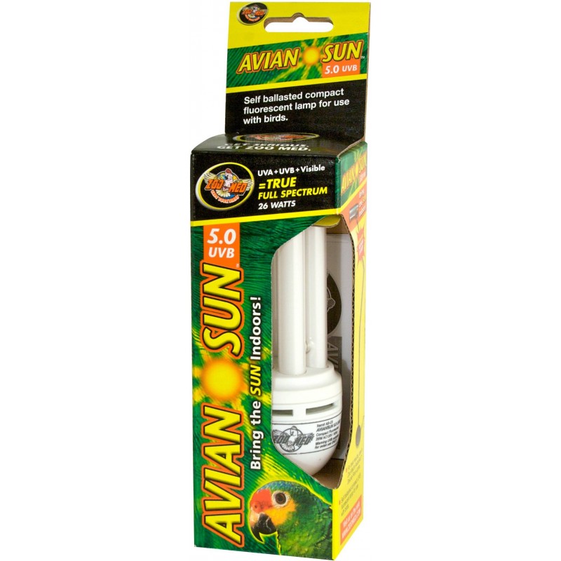Lampe fluorescente pour oiseaux 5.0 UVB - AvianSun Lampe fluorescente pour oiseaux 5.0 UVB - AvianSun