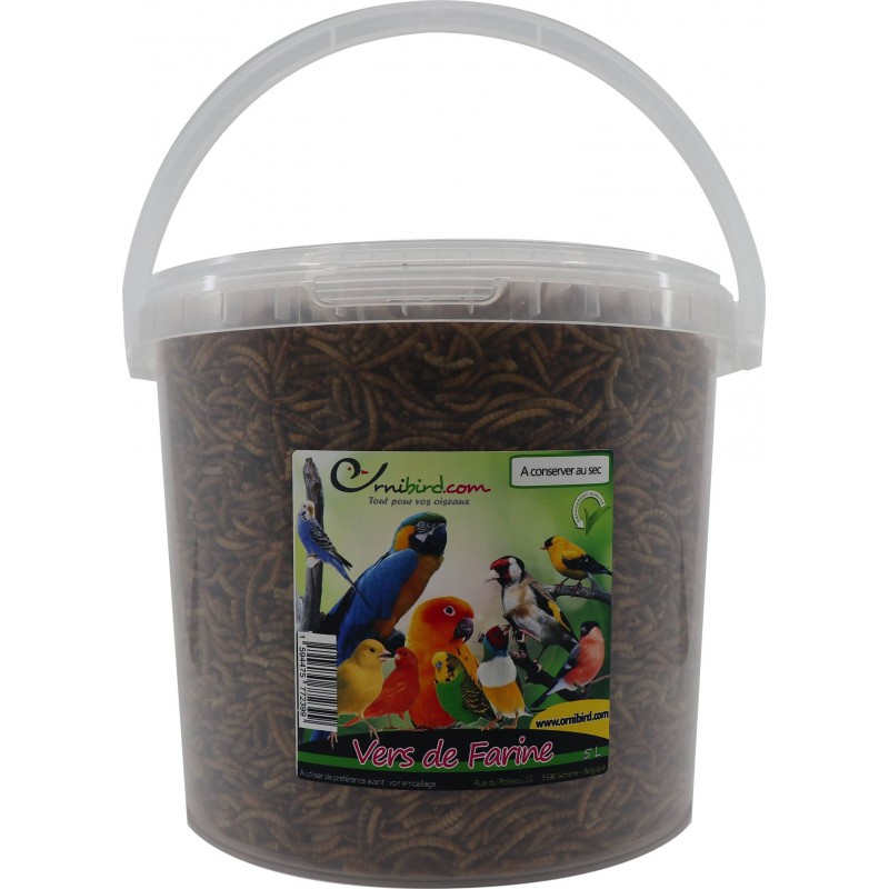Mealworm, vers de farine déshydratés, seau de 5L - Ornibird 10630-5L/L Private Label - Ornibird 17,58 € Ornibird