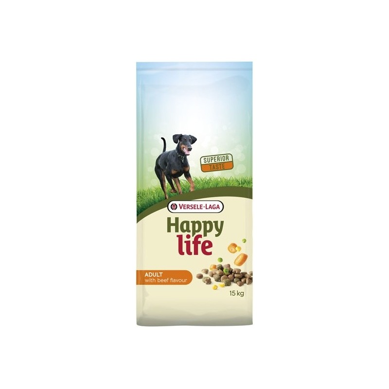 Happy Life Adult Beef 15kg - Aliment varié à base de boeuf - chiens adultes vitaux 431104 Versele-Laga 38,70 € Ornibird