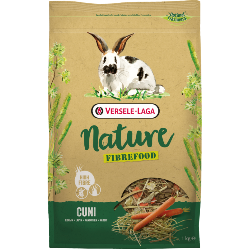 Nature Fibrefood Cuni 2,75kg - Mélange varié et riche en fibres pour lapins (nains) sensibles
