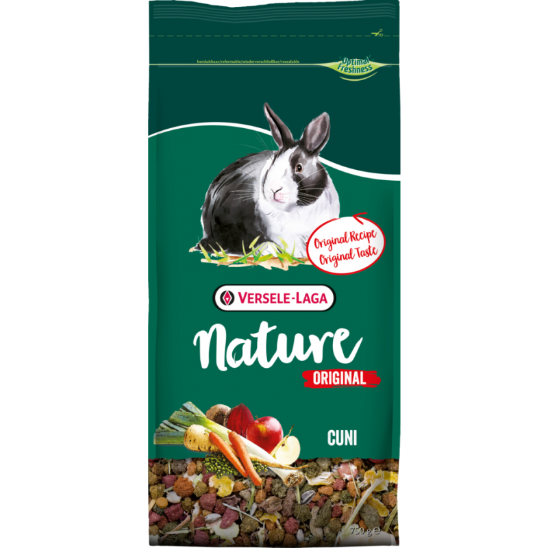 Nature Original Cuni 750gr - Mélange complet enrichi pour lapins (nains) adultes 461455 Versele-Laga 4,20 € Ornibird