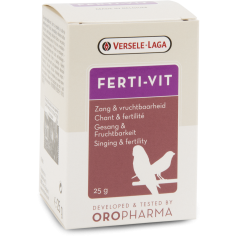 Oropharma Ferti-Vit 25gr - Mélange de vitamines pour la fertilité et la vitalité - oiseaux 460205 Versele-Laga 6,00 € Ornibird