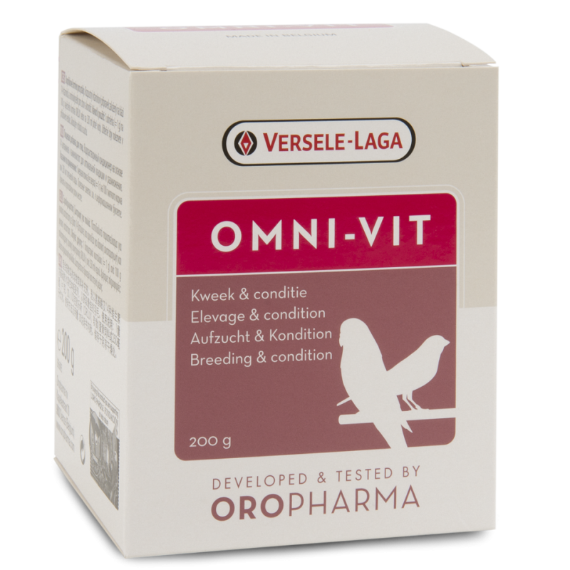 Oropharma Omni-Vit 200gr - Mélange de vitamines pour l'élevage et la condition - oiseaux Oropharma Omni-Vit 200gr - Mélange de vitamines pour l'élevage et la condition - oiseaux