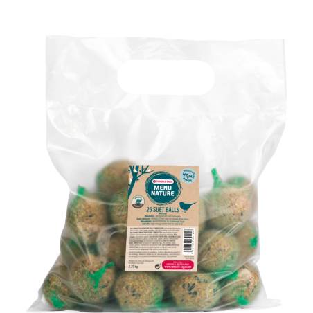Menu Nature 25 suet balls 2,25kg - Boule mésanges - aliment d'hiver gras (sans plastique, avec filet en sachet) à 7,05 € - Ve...