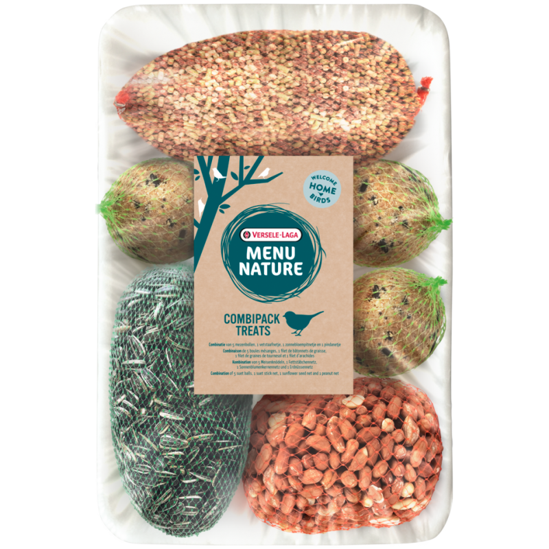 Menu Nature Combipack Treats 1kg - boules mésanges,bâtonnets de graisse,graines de tournesol, cacahuètes Menu Nature Combipack Treats 1kg - boules mésanges,bâtonnets de graisse,graines de tournesol, cacahuètes
