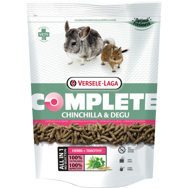 Complete Chinchilla & Degu 500gr - Croquettes riches en fibres pour chinchillas et dègues Complete Chinchilla & Degu 500gr - Croquettes riches en fibres pour chinchillas et dègues