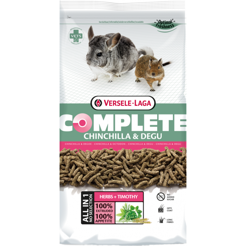 Complete Chinchilla et Degu 8kg - Croquettes riches en fibres pour chinchillas et dègues 461524 Versele-Laga 46,95 € Ornibird