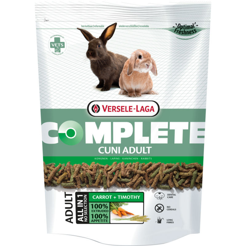 Complete Cuni Adult 500gr - Croquettes riches en fibres pour lapins (nains) adultes 461250 Versele-Laga 4,65 € Ornibird