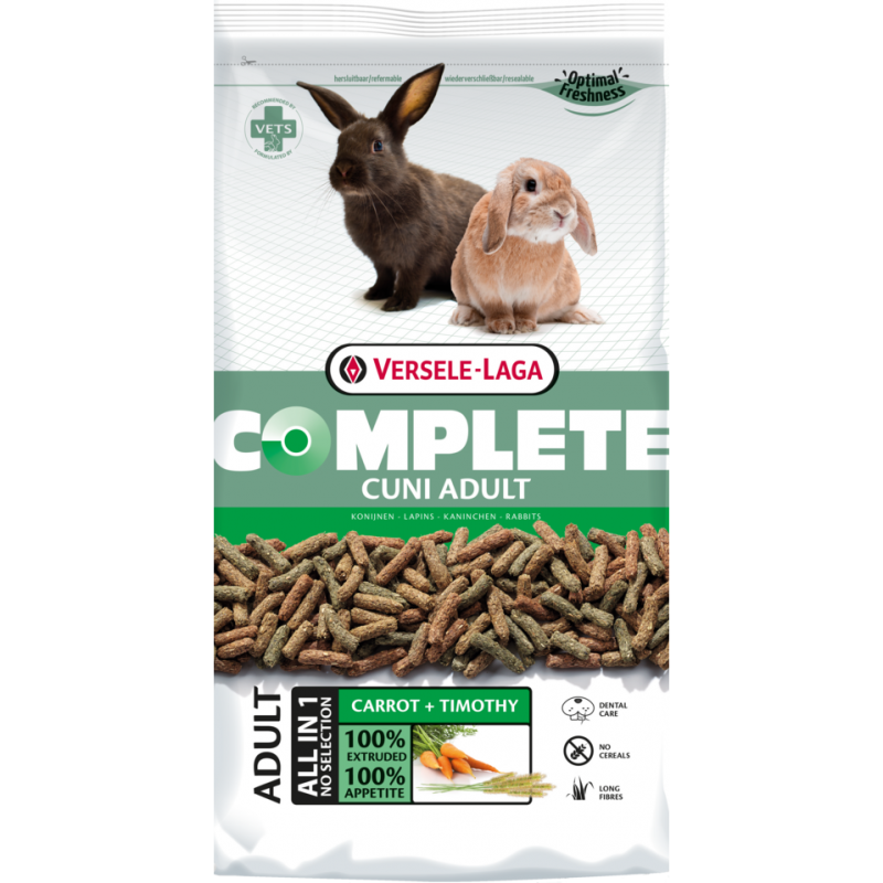 Complete Cuni Adult 8kg - Croquettes riches en fibres pour lapins (nains) adultes 461521 Versele-Laga 43,85 € Ornibird