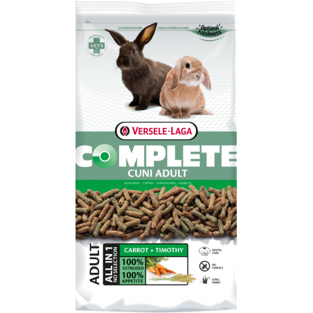 Complete Cuni Adult 8kg - Croquettes riches en fibres pour lapins (nains) adultes à 44,99 € - Versele-Laga - 461521 - Complete