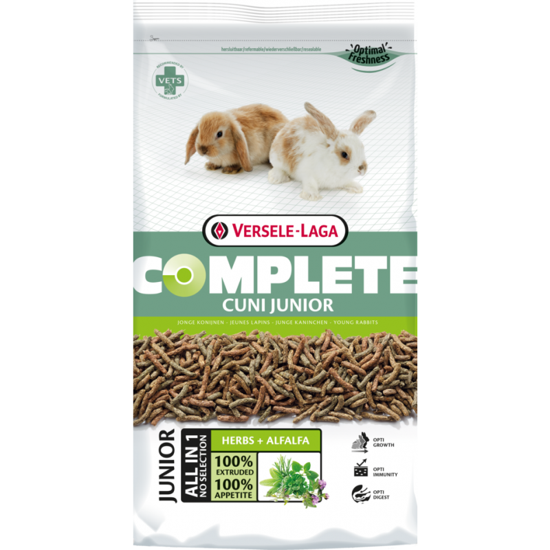 Complete Cuni Junior 8kg - Croquettes riches en protéines - jeunes lapins (nains) 6-8 mois Complete Cuni Junior 8kg - Croquettes riches en protéines - jeunes lapins (nains) 6-8 mois