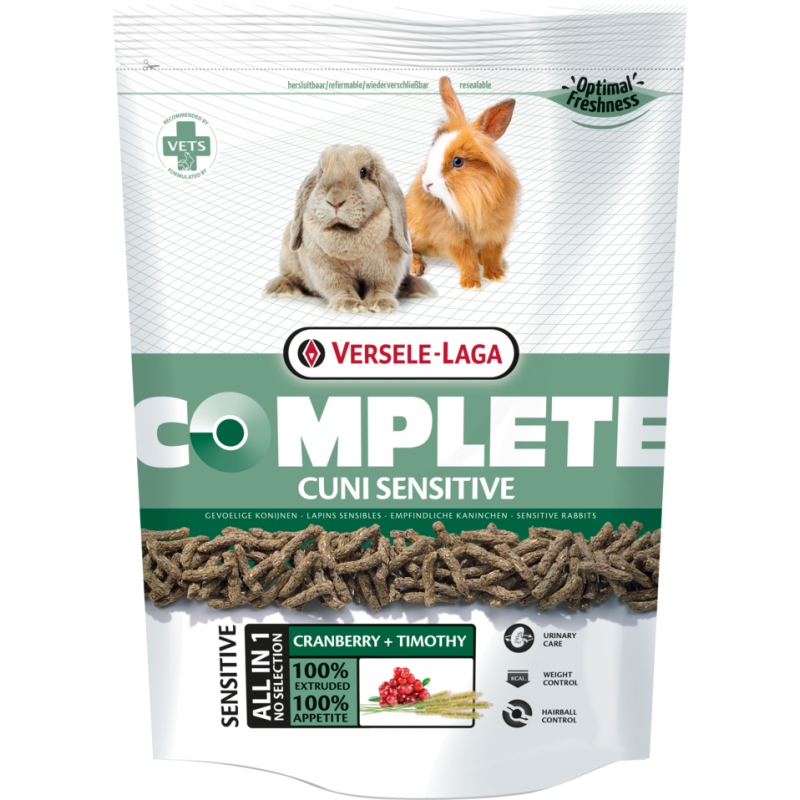 Complete Cuni Sensitive 500gr - Croquettes légères à digérer pour lapins (nains) sensibles 461310 Versele-Laga 5,30 € Ornibird