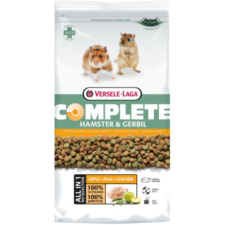 Complete Hamster & Gerbil 2kg - Croquettes riches en protéines - hamsters (nains) et gerbilles à 18,60 € - Versele-Laga - 461...