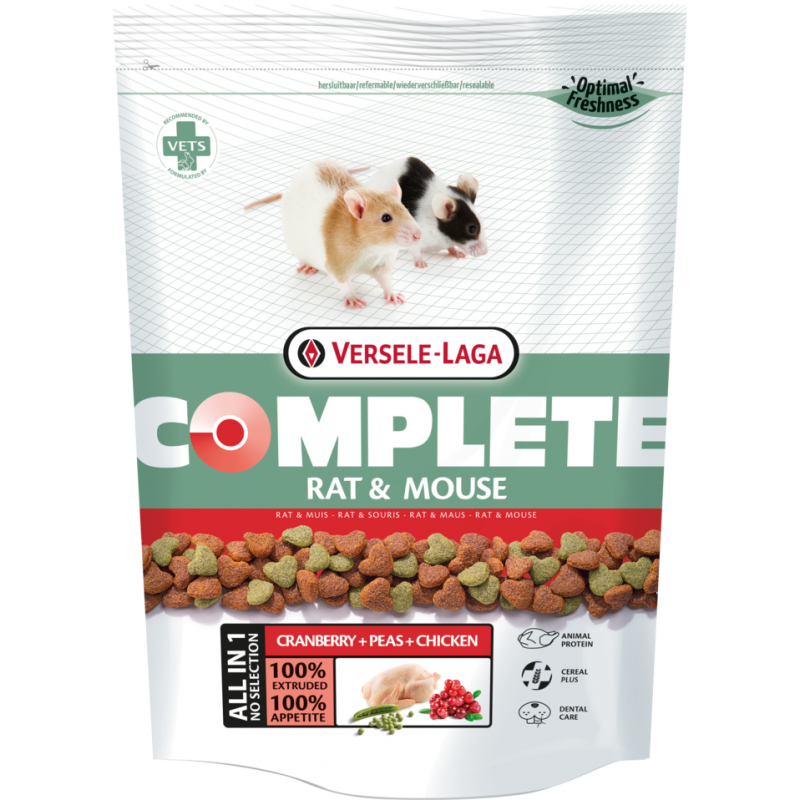 Complete Rat & Mouse 500gr - Croquettes riches en protéines pour rats et souris 461298 Versele-Laga 5,30 € Ornibird Complete Rat & Mouse 500gr - Croquettes riches en protéines pour rats et souris 461298 Versele-Laga 5,30 € Ornibird