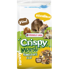 Crispy Muesli - Hamsters & Co 1kg - Mélange riche en protéines pour hamsters, gerbilles, rats & souris 461721 Versele-Laga 3,...