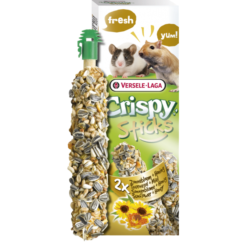 Crispy Sticks Gerbilles-Souris Tournesol & Miel 2 pcs 110gr - Sticks à ronger cuits au four Crispy Sticks Gerbilles-Souris Tournesol & Miel 2 pcs 110gr - Sticks à ronger cuits au four