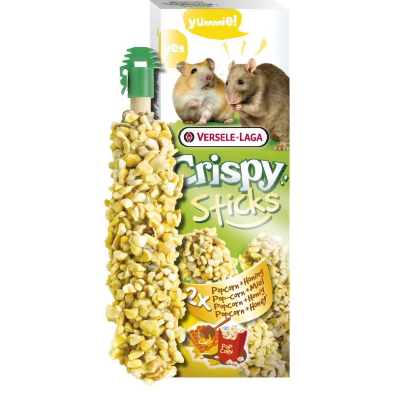 Crispy Sticks Hamsters-Rats Popcorn & Miel 2 pcs 100gr - Sticks à ronger cuits au four