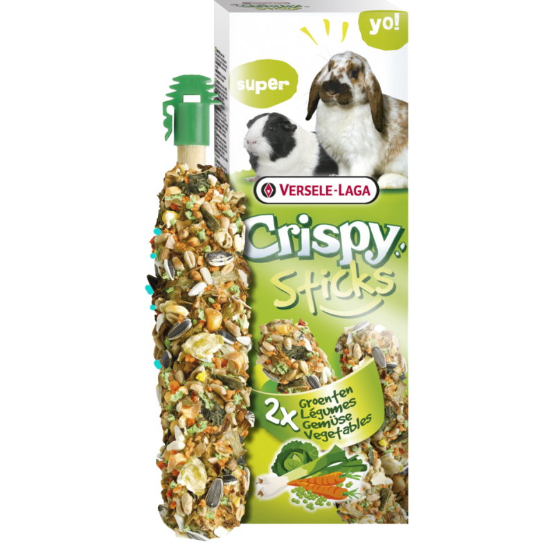 Crispy Sticks Lapins-Cobayes Légumes 2 pcs 110gr - Sticks à ronger cuits au four Crispy Sticks Lapins-Cobayes Légumes 2 pcs 110gr - Sticks à ronger cuits au four
