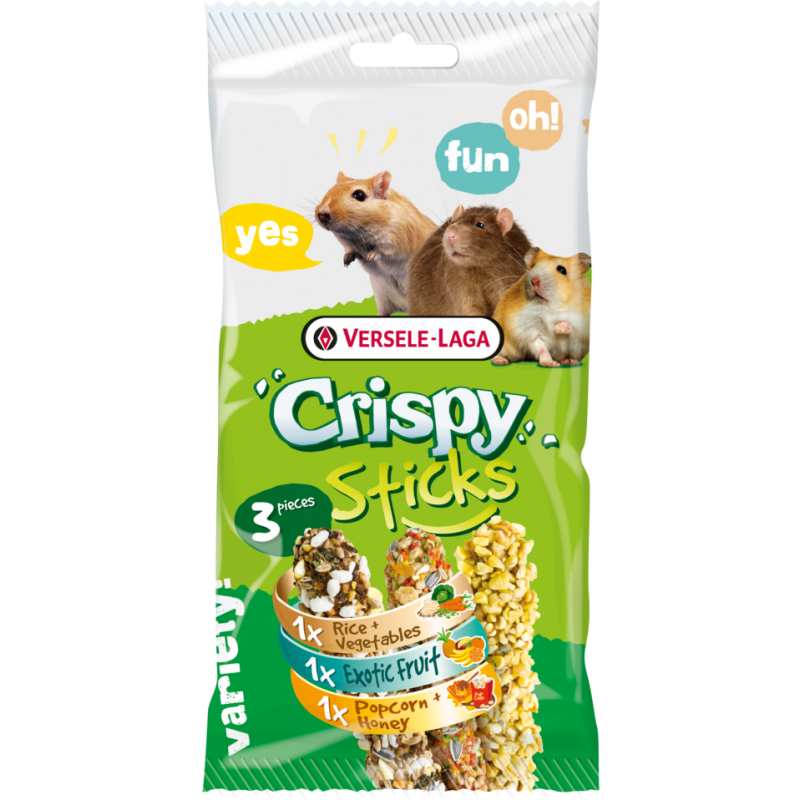 Crispy Sticks Omnivores Triple Variety Pack 160gr - Sticks à ronger cuits au four - trois goûts différents Crispy Sticks Omnivores Triple Variety Pack 160gr - Sticks à ronger cuits au four - trois goûts différents
