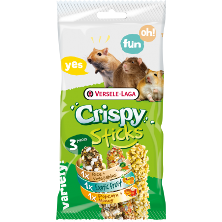 Crispy Sticks Omnivores Triple Variety Pack 160gr - Sticks à ronger cuits au four - trois goûts différents à 3,80 € - Versele...