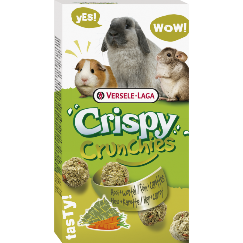 Crispy Crunchies Foin + carottes 75gr - Biscuits légers pour lapins et rongeurs 462091 Versele-Laga 2,80 € Ornibird