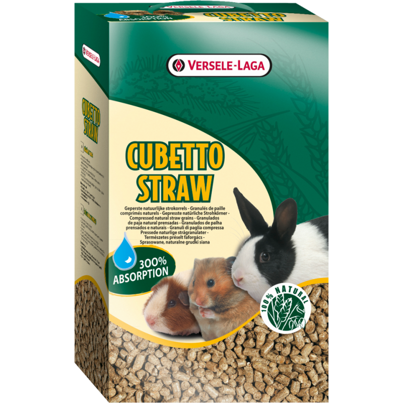 Versele-Laga Cubetto Straw 12 l 5kg - Granulés pressés de paille naturelle Versele-Laga Cubetto Straw 12 l 5kg - Granulés pressés de paille naturelle