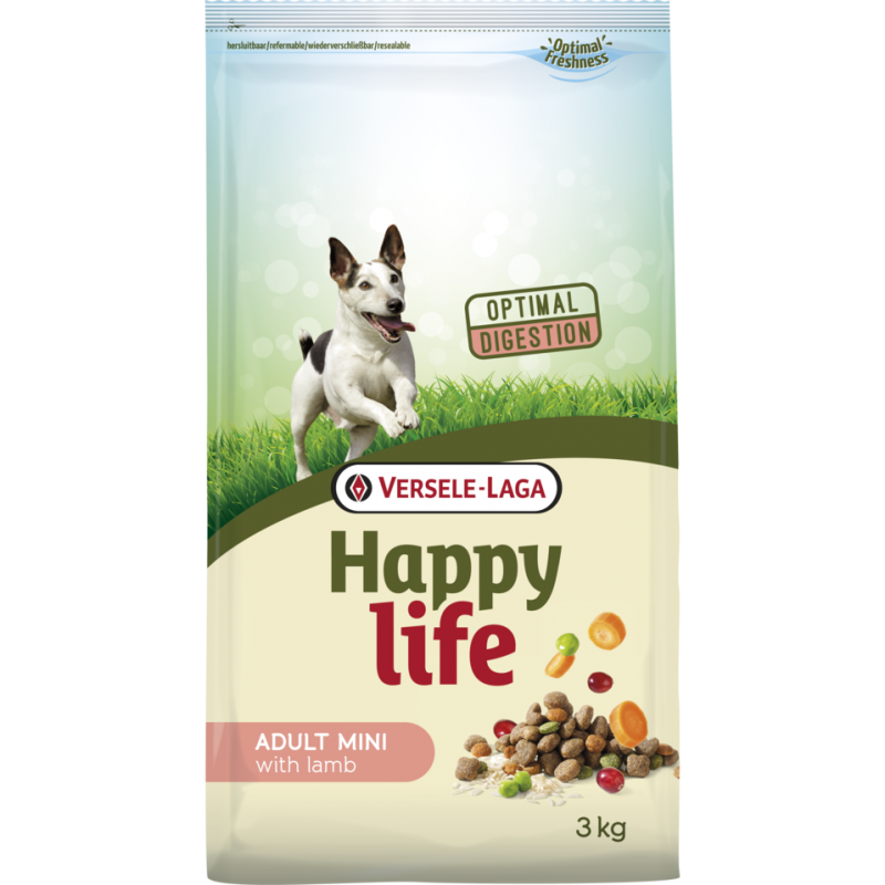 Happy Life Adult Mini Lamb 3kg - Aliment varié à base d'agneau - petits chiens vitaux 431041 Versele-Laga 9,20 € Ornibird