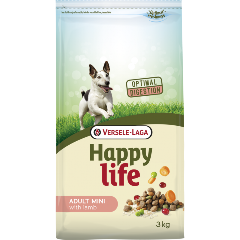 Happy Life Adult Mini Lamb 3kg - Aliment varié à base d'agneau - petits chiens vitaux Happy Life Adult Mini Lamb 3kg - Aliment varié à base d'agneau - petits chiens vitaux