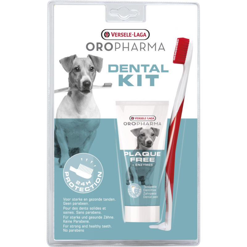 Oropharma Plaque Free Dental Kit 100gr - Dentifrice & brosse à dents contre la plaque dentaire - chiens Oropharma Plaque Free Dental Kit 100gr - Dentifrice & brosse à dents contre la plaque dentaire - chiens