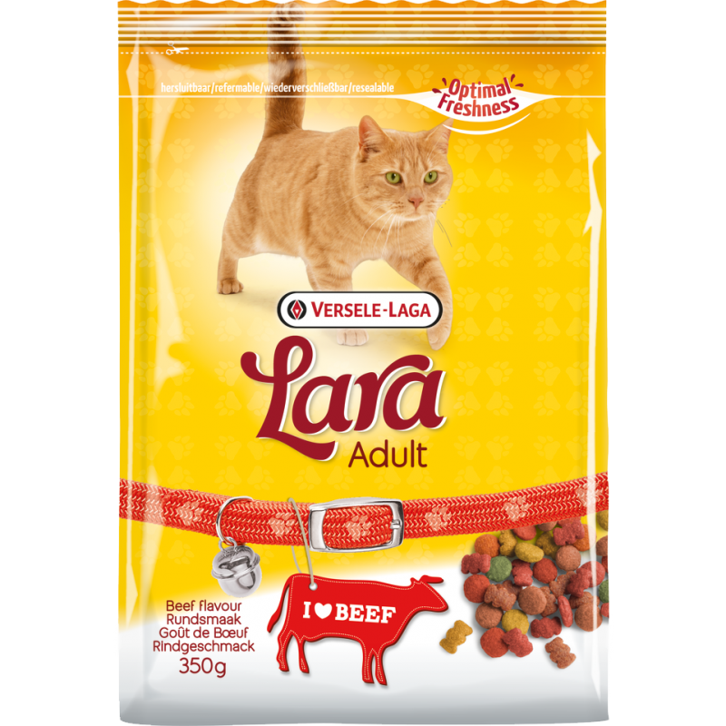 Lara Adult Beef Flavour 10kg - Croquettes délicieuses au bœuf - chats adultes Lara Adult Beef Flavour 10kg - Croquettes délicieuses au bœuf - chats adultes