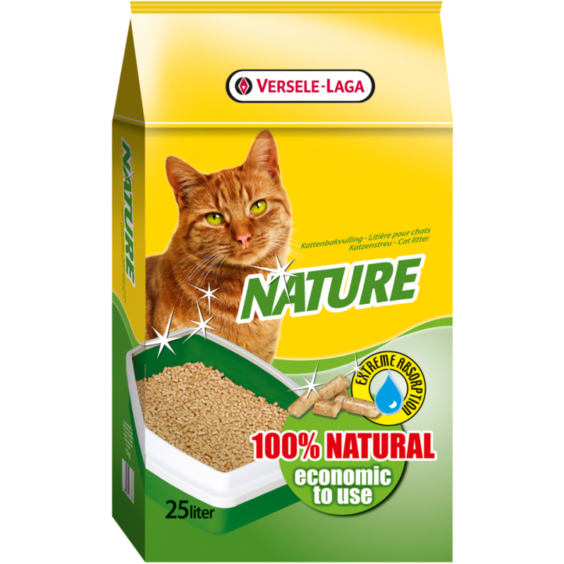 Versele-Laga Nature 25L/15kg - Litière pour chats naturelle aux gra
