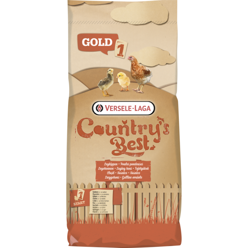 Country's Best GOLD 1 Crumble 20kg - Miettes démarrage, 10 premières semaines, avec coccidiostatique Country's Best GOLD 1 Crumble 20kg - Miettes démarrage, 10 premières semaines, avec coccidiostatique