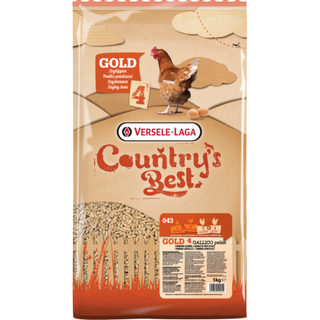 Country's Best GOLD 4 GALLICO Pellet 5kg - Granulé de ponte standard à partir du premier oeuf à 5,50 € - Versele-Laga - 45120...
