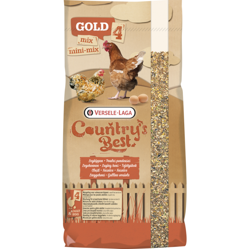Country's Best GOLD 4 MINI Mix 20kg - Mélange de céréales avec granulé de ponte 2 mm, poules naines 451010 Versele-Laga 12,90...