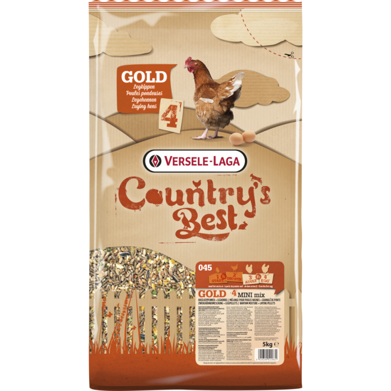 Country's Best GOLD 4 MINI Mix 5kg - Mélange de céréales avec granulé de ponte 2 mm, poules naines 451183 Versele-Laga 5,35 €...