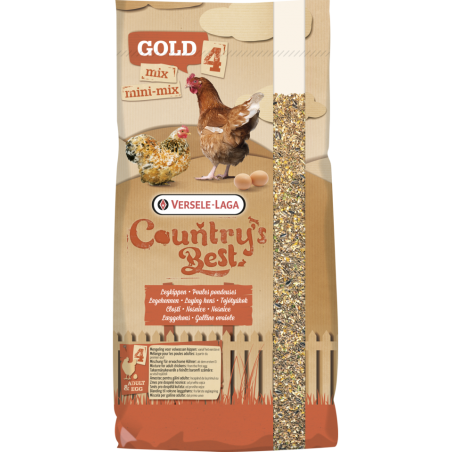 Country's Best GOLD 4 Mix 20kg - Mélange de céréales avec granulé de ponte 3 mm, dès le 1er oeuf à 12,75 € - Versele-Laga - 4...