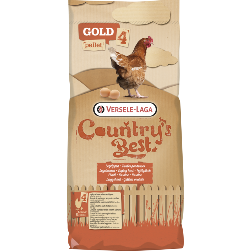 Country's Best GOLD 4 Pellet 20kg - Granulé de ponte à partir du premier oeuf Country's Best GOLD 4 Pellet 20kg - Granulé de ponte à partir du premier oeuf