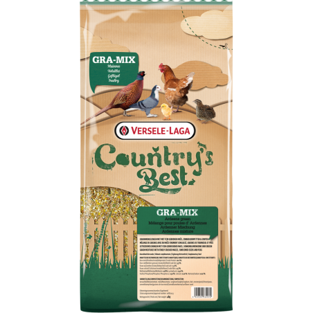 Country's Best GRA-MIX Mélange Poules d'Ardennes 4kg - Mélange aux maïs finement concassé, graines de tournesol & pois à 4,85...