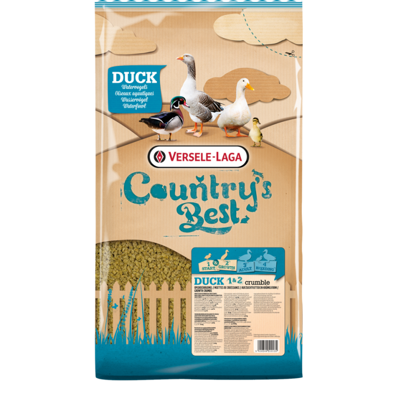 Country's Best DUCK 1 & 2 Crumble 5kg - Miettes croissance oiseaux aquatiques les 12 premières semaines 451213 Versele-Laga 6...