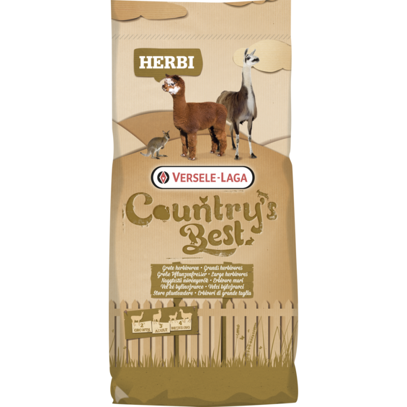 Country's Best HERBI Allround 3 & 4 Pellet 20kg - Granulé d'entretien pour grands herbivores et exotiques 451051 Versele-Laga...