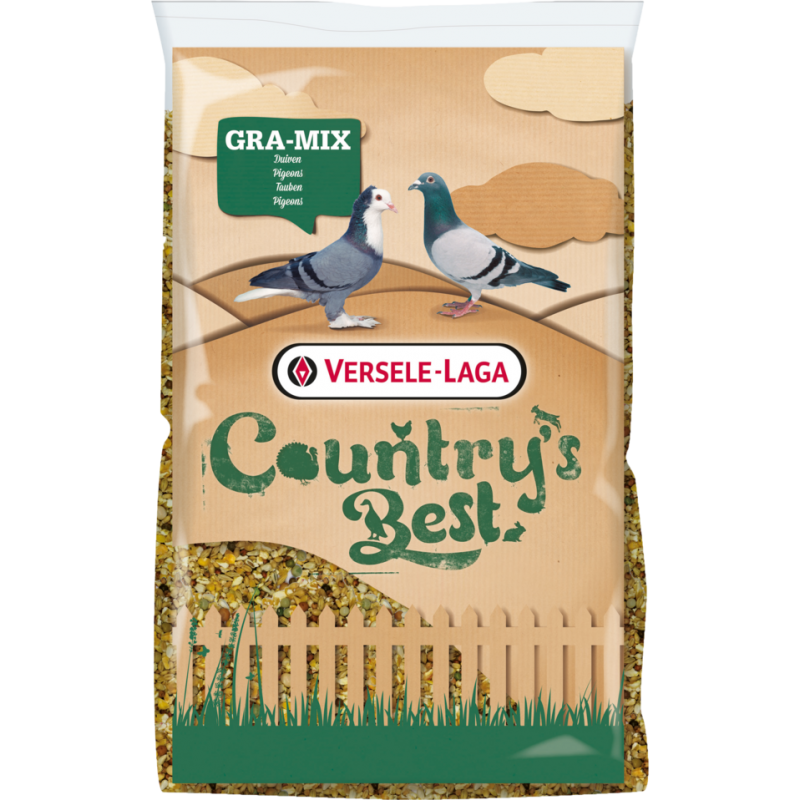Country's Best Gra-Mix Pigeons 20kg - Mélange de graines pour pigeons avec du maïs concassé Country's Best Gra-Mix Pigeons 20kg - Mélange de graines pour pigeons avec du maïs concassé