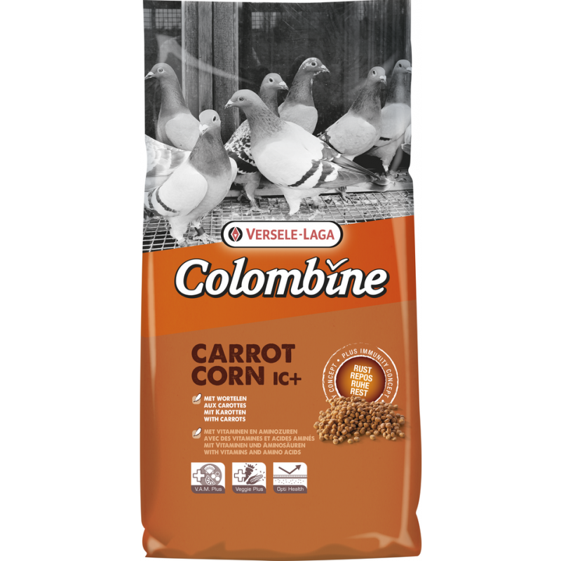 Colombine Carrot Corn I.C.⁺ 10kg - Granulé extrudé aux carottes Colombine Carrot Corn I.C.⁺ 10kg - Granulé extrudé aux carottes