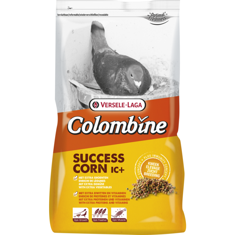 Colombine Success-Corn I.C.⁺ 3kg - Granulé protéiné extrudé pour période d'élevage et de mue Colombine Success-Corn I.C.⁺ 3kg - Granulé protéiné extrudé pour période d'élevage et de mue