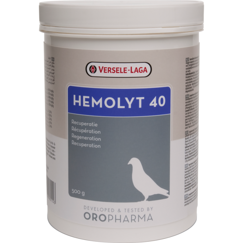 Oropharma Hemolyt 40 500gr - Mélange d'électrolytes et protéines animales - pigeons Oropharma Hemolyt 40 500gr - Mélange d'électrolytes et protéines animales - pigeons