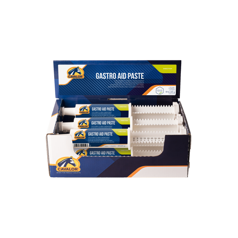 Cavalor Gastro Aid Paste 6x60gr - Pâte en cas d'ulcères de l'estomac Cavalor Gastro Aid Paste 6x60gr - Pâte en cas d'ulcères de l'estomac