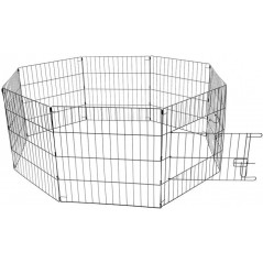 Enclos chiots avec porte et crochets Noir 150x60x60cm - Duvo+ - 115,95 € - Duvo + - 5414365190347 - Ornibird SRL