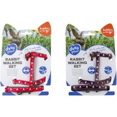 Set de promenade Rabbit Rouge ou Mauve 25-45cm/10mm - 120cm/10mm - Duvo+ - 16,95 € - Duvo + - 5414365336592 - Ornibird SRL
